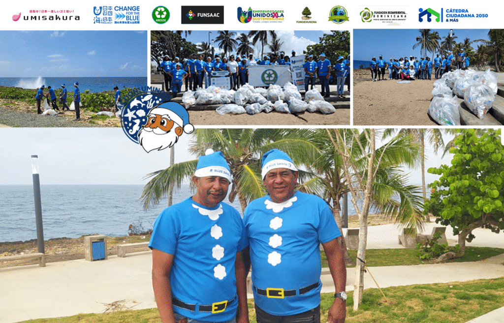 BLUE SANTA LLEGA A RD - ARESDE CELEBRA LANZAMIENTO DE BLUE SANTA EN EL MALECÓN DE LA AV. ESPAÑA PARA REGALAR OCÉANOS LIMPIOS